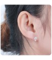 Stone Set Dolphin Shaped Stud Earrings STF-55